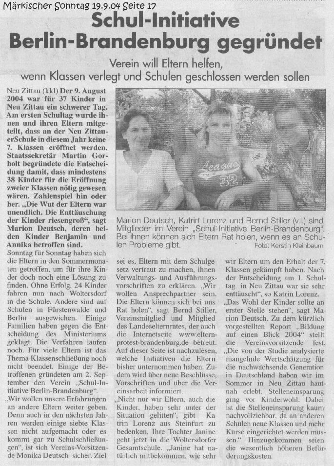 Märkischer Sonntag 19.09.2004, Seite 17