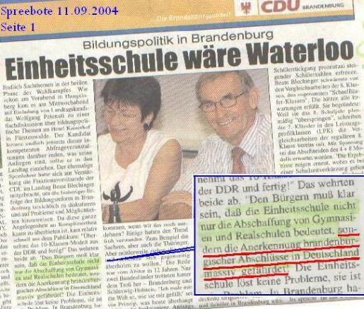 CDU-Verdummung pur - Seite 1 Spreebote am Samstag 11.09.2004