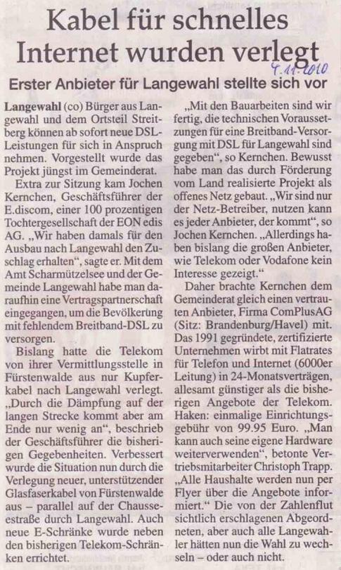 Zeitungsausriss, MOZ